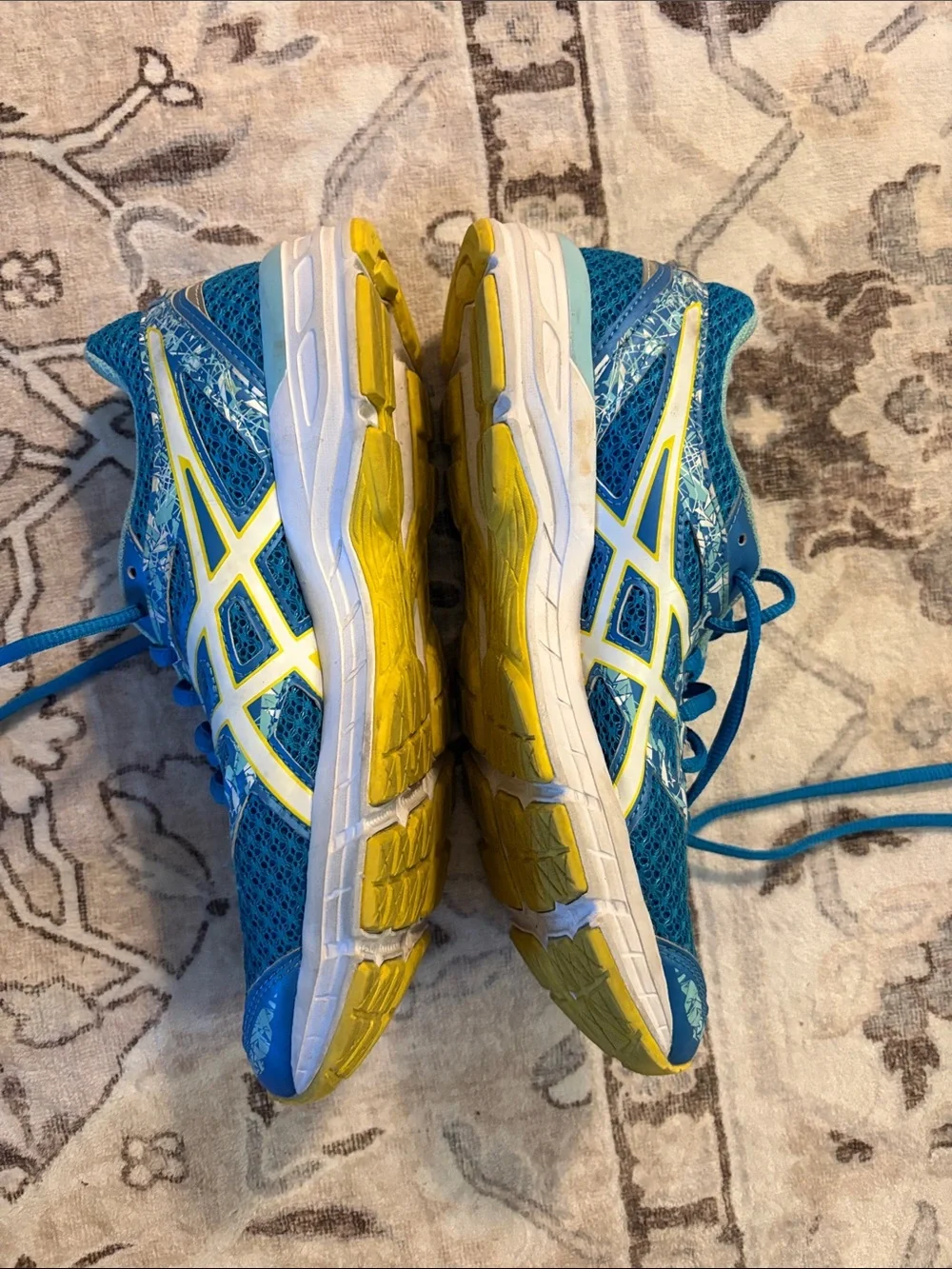 ASICS Gel Women's Running Shoes Teal Blue with Yellow Accent